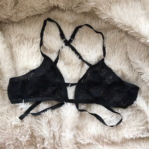 For Love and Lemons Black Strappy Bra